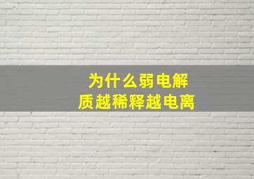 为什么弱电解质越稀释越电离