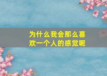 为什么我会那么喜欢一个人的感觉呢