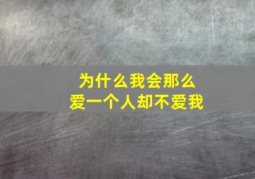 为什么我会那么爱一个人却不爱我