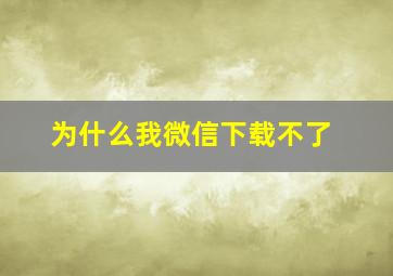 为什么我微信下载不了