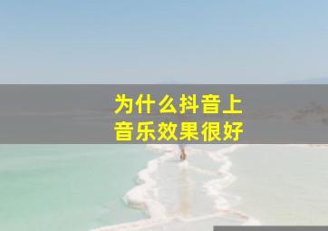 为什么抖音上音乐效果很好