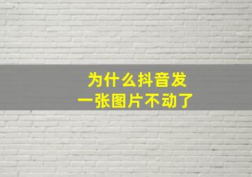 为什么抖音发一张图片不动了