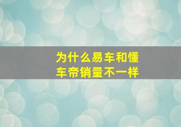 为什么易车和懂车帝销量不一样