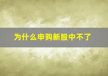 为什么申购新股中不了