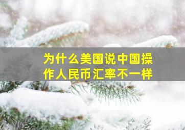 为什么美国说中国操作人民币汇率不一样