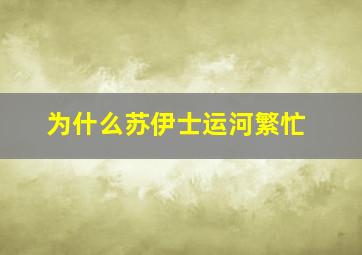 为什么苏伊士运河繁忙