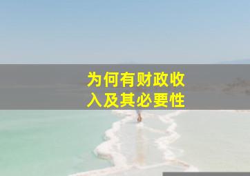 为何有财政收入及其必要性