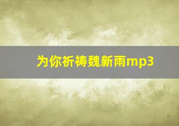 为你祈祷魏新雨mp3