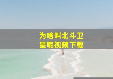 为啥叫北斗卫星呢视频下载