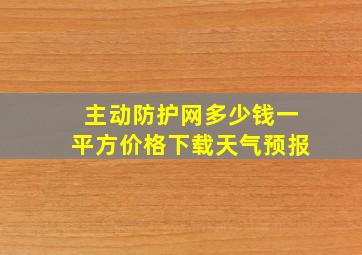 主动防护网多少钱一平方价格下载天气预报