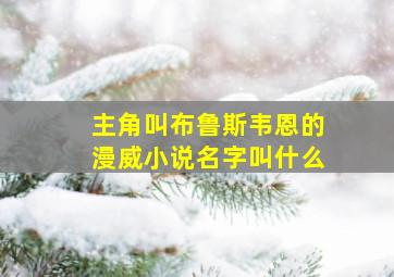 主角叫布鲁斯韦恩的漫威小说名字叫什么