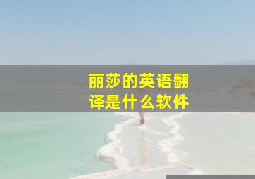 丽莎的英语翻译是什么软件