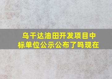 乌干达油田开发项目中标单位公示公布了吗现在