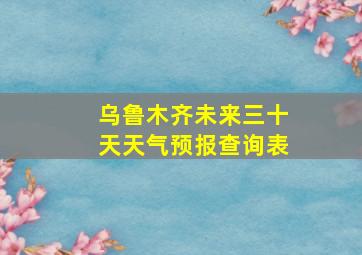 乌鲁木齐未来三十天天气预报查询表