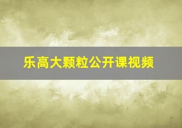 乐高大颗粒公开课视频