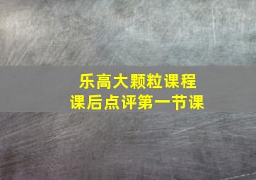 乐高大颗粒课程课后点评第一节课