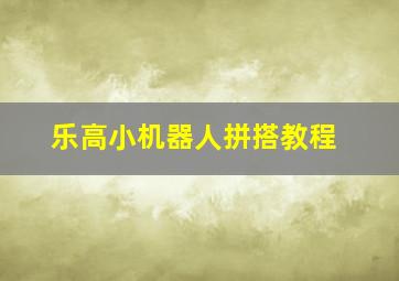 乐高小机器人拼搭教程