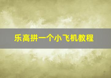 乐高拼一个小飞机教程