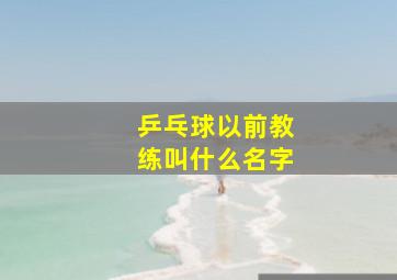 乒乓球以前教练叫什么名字