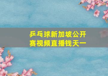 乒乓球新加坡公开赛视频直播钱天一