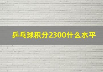 乒乓球积分2300什么水平