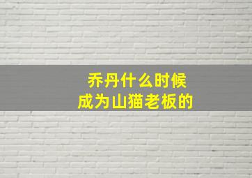 乔丹什么时候成为山猫老板的