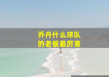 乔丹什么球队的老板最厉害