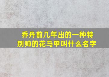 乔丹前几年出的一种特别帅的花马甲叫什么名字