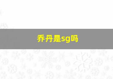 乔丹是sg吗