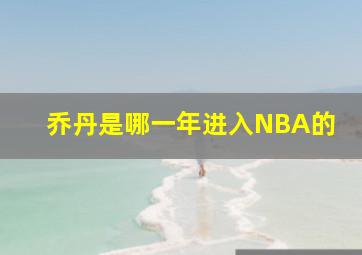 乔丹是哪一年进入NBA的