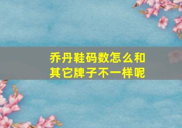 乔丹鞋码数怎么和其它牌子不一样呢