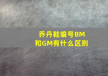 乔丹鞋编号BM和GM有什么区别