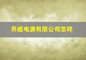 乔威电源有限公司怎样