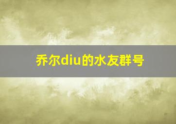 乔尔diu的水友群号