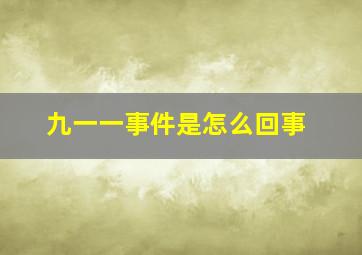 九一一事件是怎么回事