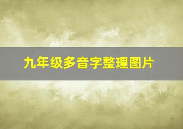 九年级多音字整理图片