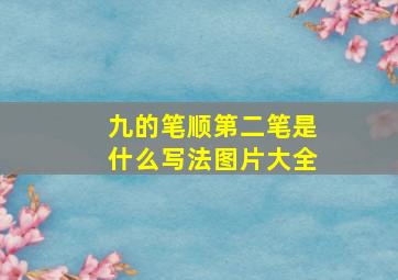 九的笔顺第二笔是什么写法图片大全