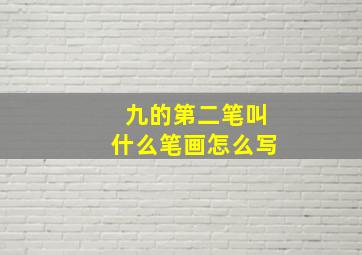 九的第二笔叫什么笔画怎么写