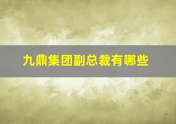 九鼎集团副总裁有哪些