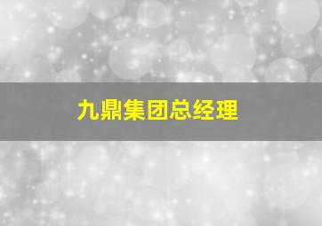 九鼎集团总经理