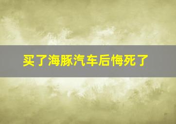 买了海豚汽车后悔死了