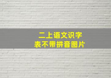 二上语文识字表不带拼音图片