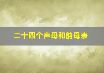 二十四个声母和韵母表