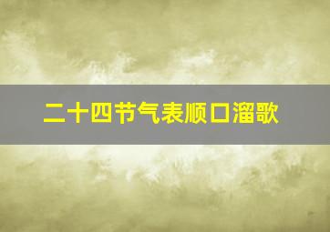 二十四节气表顺口溜歌