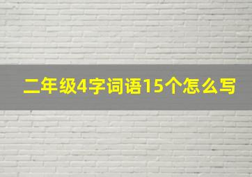 二年级4字词语15个怎么写