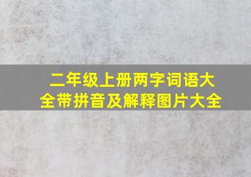 二年级上册两字词语大全带拼音及解释图片大全