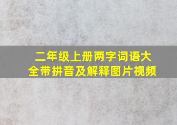 二年级上册两字词语大全带拼音及解释图片视频