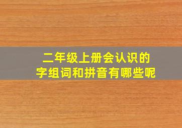 二年级上册会认识的字组词和拼音有哪些呢