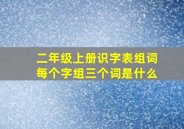 二年级上册识字表组词每个字组三个词是什么