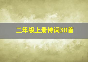 二年级上册诗词30首